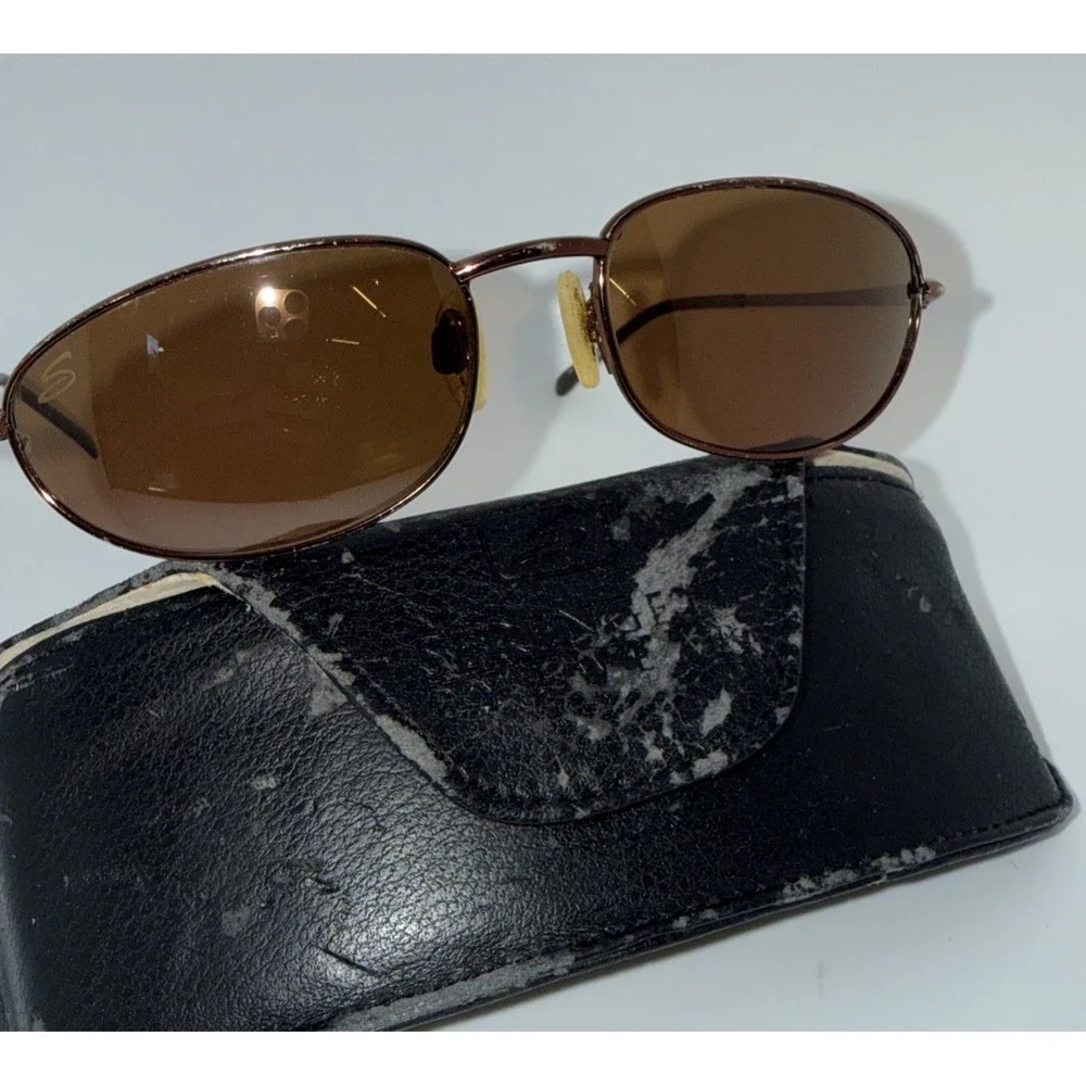 Serengeti Pergulla Authentic VTG C6877 Wrap Sunglasses Polarized & Leather Case